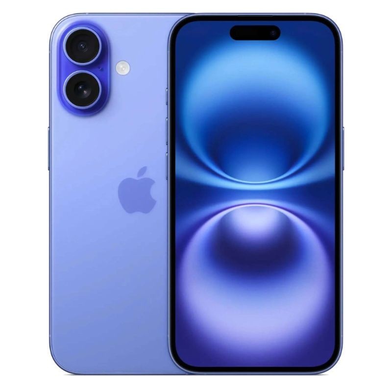 Apple iPhone 16 Azul Ultramar, 128GB, 5G, 6.1" OLED Super Retina XDR, Chip A18 Bionic, iOS, MYEC3QL/A