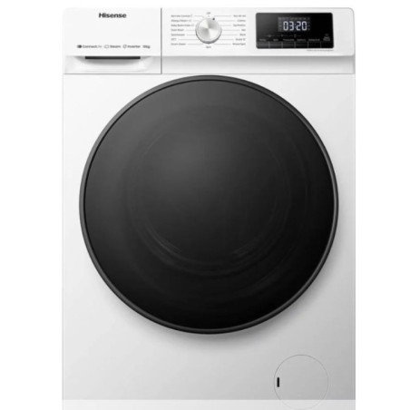 Lavadora Hisense WFQA1014EVJMW, 10 kg, 15 programas, Blanco, A